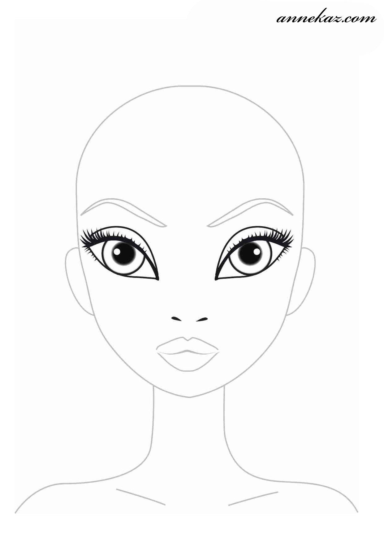 Face Printables For Drawing Hair And Make Up Krokotak How To Draw Hair Funky Art Makeup Print