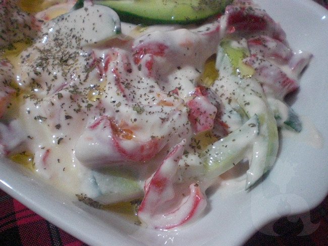Yoğurtlu köz biberli yaz salatası