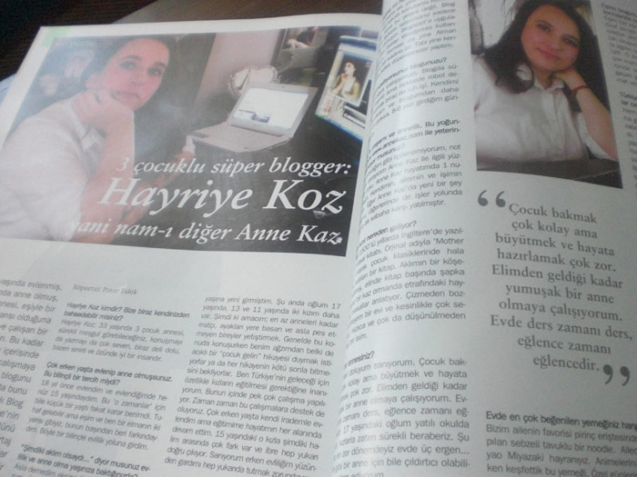 Yeni Anne Dergisi Anne Kaz röportajı