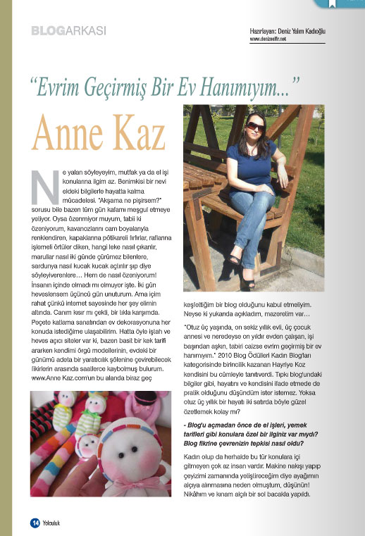 Yolculuk Dergisi Anne Kaz röportajı