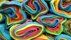 Full Frame Shot Of Colorful Microfiber Fabrics
