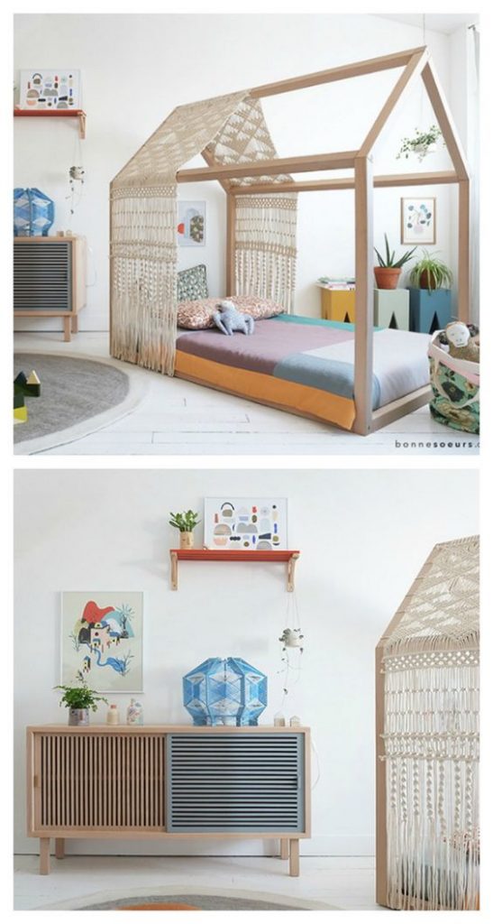 30 kız çocuk odası modeli ev şeklinde yatak ve dolaplar